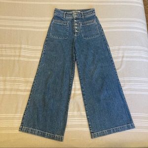 Free People wide leg high waisted jeans
